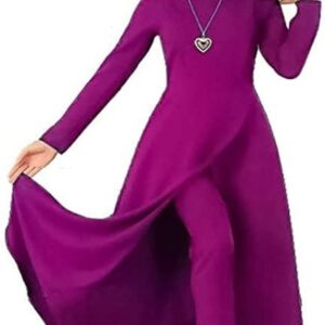 فستان طويل لون ارجواني فاتح مفتوح من الامام للنساء