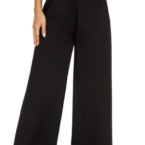 بنطلون بالازو بقصة واسعة للساق وخصر أستك وربطة فيونكة أنيقة ومريحة للاستخدام اليومي للنساء