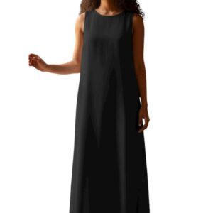 فستان أساسي بحمالات عادية وبدون أكمام لجميع الأنشطة للنساء والبنات، (عبوة من 1 قطعة)