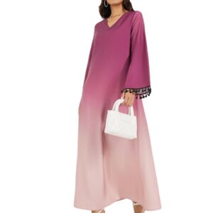 عباءة بتصميم متدرج مع شراشيب للنساء من ستايلي