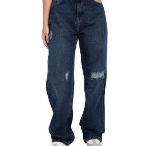 جي بي اس دينيم بنطلون جينز حريمى وايد ليج فاشون ازرق غامق اللون 1387