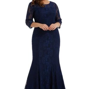 نسائي فستان طويل من الدانتيل ببطانة