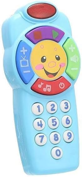 41XahyU-npL لعبة هاتف تعليمية موسيقية للأطفال، تصميم جهاز تحكم عن بعد مع أضواء وأرقام وأشكال