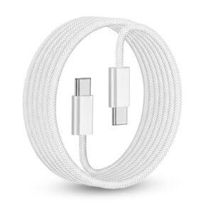 2M Type C Cable Fast Charging, 240W Nylon Braided For iPhone 15/16/17 Pro Max, Samsung S25/S24/S23/S22 Ultra, MacBook Pro, iPad Pro/Air 4, Google Pixel, Huawei, Steam Deck. كيبل تايب سي
