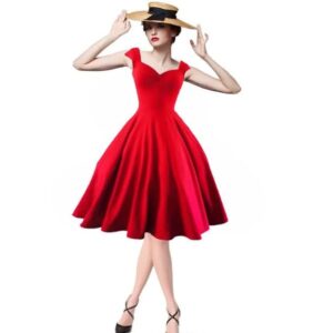 فستان نسائى بكبات قصة سيندريلا غير شامل الطاقية لون احمر