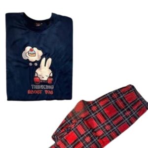 ترنج شنوي قطيفه كاروه احمر وازرق فري سايز للنساء