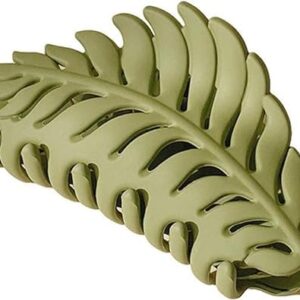 مشبك شعر من روسوجودج، 1 قطعة خضراء غير قابلة للانزلاق على شكل اوراق شجر، مشبك شعر بمشبك فك للنساء والفتيات، شعر رقيق وسميك، 3.5 انش، الجمال والعناية الشخصية