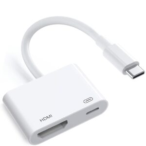Wahbite Apple USB-C to HDMI Adapter 4K@60Hz for iPhone 15 MacBook Pro Air iPad Pro, USB 3.1 Type C Digital AV HDMI 2.0 Cord Compatible with Samsung Galaxy S23/S22, Pixelbook, XPS and More