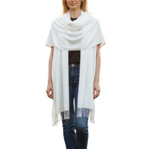 وشاح باشمينا سادة / شال / لف / وشاح للرأس / حجاب / بطانية للنساء - مقاس واحد 70 × 175 سم