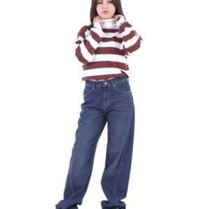 جي بي اس دينيم بنطلون جينز حريمى وايد ليج بولت ازرق غامق اللون 1519