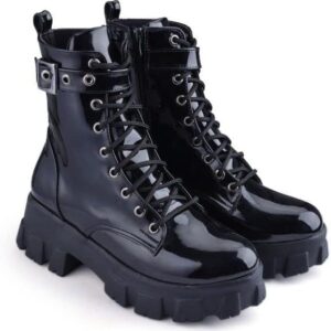 هاف بوت حريمي للشتاء لامع للنساء شتاء 2025