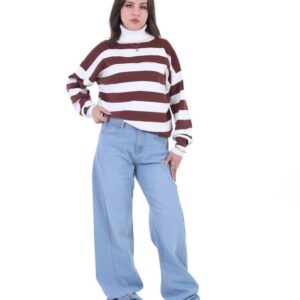 جي بي اس دينيم بنطلون جينز حريمى وايد ليج بولت ازرق فاتح اللون 1520