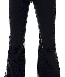 بنطلون رياضي للنساء قطن مريح بخصر مطاطي للاستخدام اليومي والخروج لون اسود