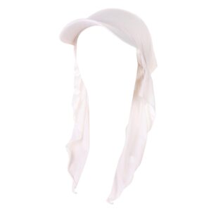 وشاح راس ملتف من بوليجو، قبعة واقية من الشمس للنساء، حجاب اسلامي قابل للسحب، وشاح راس لف لتساقط الشعر (ابيض)