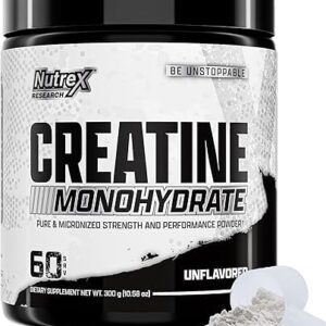 مسحوق كرياتين أحادي الهيدرات بدون نكهة لزيادة العضلات والقوة والتحمل والتعافي، 60 حصة، كل منها 5 جم