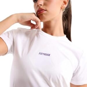 Womens Running Half Sleeve Top In White Modern (pack of 1)
