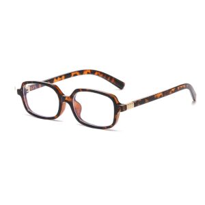 نظارة بعدسات مستطيلة مضادة للضوء الأزرق وإطار بطبعة جلد الفهد، نظارة مربعة أنيقة وعصرية وزجاج مزخرف خفيف الوزن ملائمة للجنسين في جميع المناسبات من يلا جوي