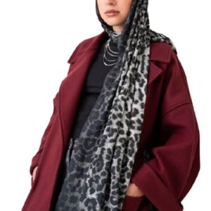سكارف شيفون مودال من خامة جلد الفهد - هدية راقية للمناسبات الخاصة - قماش انيق فاخر - نمط متعدد الاستخدامات واكسسوار مثالي لك - حجاب للنساء - مقاس (75 × 180) سم