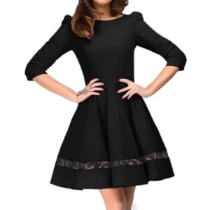 فستان قصير للنساء بلون اسود