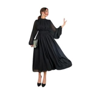 فستان نسائى شيفون ببطانة يتميز باكمام واسعة