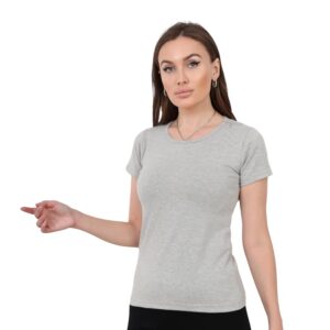 بلوزة قطن للنساء من القطن العضوي الفاخر بأكمام طويلة ورقبة دائرية من كوتون زون