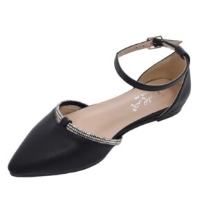 اتش ايه حذاء مسطح بحزام جلدي للنساء