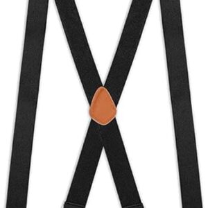 حمالات ظهر على شكل حرف X شديدة التحمل للرجال، احزمة عريضة قابلة للتعديل مع 4 خطافات كبس، دعامات متينة بلون سادة للبناطيل وملابس العمل والملابس الرسمية