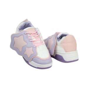 حذاء جلد رياضي فلات برباط يصلح للمشي والرياضة للنساء 898