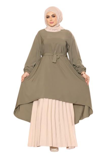41wSHXcto6L ادناء أسلامي 5 قطع (بلوزه وجيبه وطرحه ونقاب وحزام) خامه كريب رويال موديل 8085 مقاس موحد يلبس حتى 120 ك للنساء من GAMAL SONS FOR ABAYA