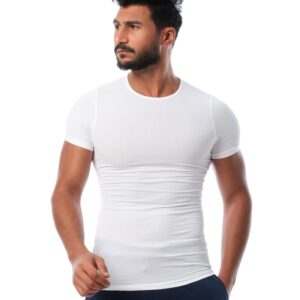 فانيلة داخلية برقبة دائرية للرجال، لون ابيض, أبيض, 3XL، من مسيري