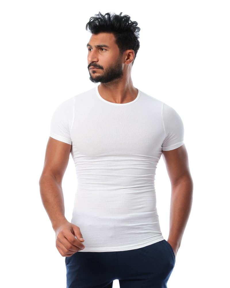 41yS9Mn752L فانيلة داخلية برقبة دائرية للرجال، لون ابيض, أبيض, 3XL، من مسيري