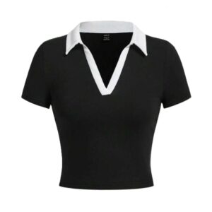 . تيشرت لياقة بدنية مصنوع من القطن المضلع للنساء