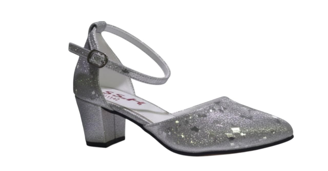 41zMpQ9rGOL هيلز حريمي جزمة كوروزي للنساء، كعب 5 سم، كلاسيك للمناسبات والأفراح، فضي لامع