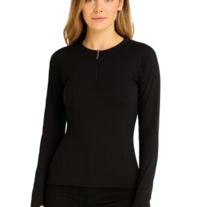 تيشرت رياضي للنساء بسحاب نصفي وأكمام طويلة من نوس