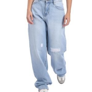 جي بي اس دينيم بنطلون جينز حريمى وايد ليج فاشون ثلجى اللون 1389