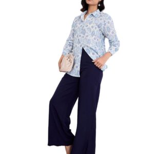 Styli Women Solid Wide Leg Pants with Belt Loops