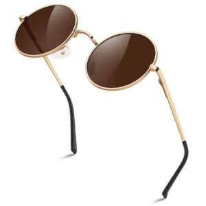 نظارات شمسية ستيمبنك بعدسات مستقطبة مستديرة كلاسيكية، نظارات بتصميم قوطي مع حماية جانبية للعينين S92 - عدسات مستقطبة متطورة