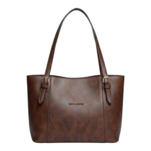 شنطة حريمي جلد فاخر واسعة كتف ويد مع محفظة داخلية صغيرة – تصميم عملي مفتوح من الداخل، خفيفة وأنيقة ومثالية للشغل والخروج اليومي