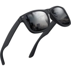 لينجي نظارات شمسية مستقطبة، لون اسود رترو نظارة عصرية مربعة للرجال والنساء مع حماية من الاشعة فوق البنفسجية بنسبة 100%، مناسبة للقيادة وصيد السمك والجولف والسفر في الهواء الطلق أحمر