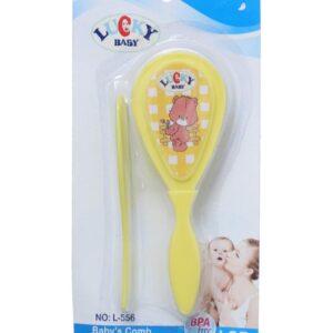 طقم عنايه الشعر للأطفال 2 قطعه (فرشاه + مشط), أصفر DR-A-398