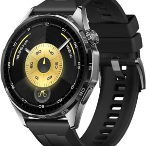 HUAWEI Watch GT 6 GPS 46 mm Smartwatch, 1.47 Inch AMOLED Display, Up to 21 Days, Cycling, Over 100 Sports Modes, iOS and Android, NFC Payment, Health Monitor, Black