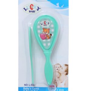 طقم عنايه الشعر للأطفال 2 قطعه (فرشاه + مشط), أخضر فاتح DR-A-399