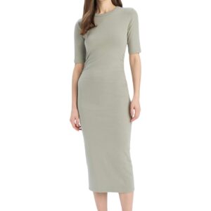 فستان ضيق كاجوال منسوج بأكمام قصيرة ورقبة C وتنورة قصيرة للنساء من ديفاكتو (عبوة من قطعة واحدة)