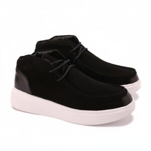 حذاء رجالى برباط انيق مصنوع من شمواه جلد طبيعي - مزود بنعل رابر تركي مريح