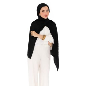 اسكارف حجاب إسلامي فاخر خامة قطن مودال مستورد – شال وشاح رأس حريمي سادة وعصري – طرحة حجاب كبيرة مريحة للمناسبات والجامعة والاستخدام اليومي (200x60 سم)
