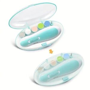 مجموعة تشذيب أظافر للأطفال حديثي الولادة بتصميم يونيكورن من برانسينج يونيكورن، مجموعة العناية بأظافر الأصابع مكونة من 6 رؤوس تنعيم، مجموعة العناية بالطفل لحديثي الولادة (أزرق)