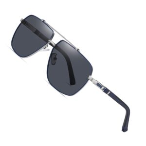 نظارة شمسية بعدسات مستقطبة وإطار معدني للحماية من الأشعة فوق البنفسجية بطول موجي 400 للرجال والنساء من جوبيين، نظارة كبيرة الحجم وخفيفة الوزن بنمط عسكري