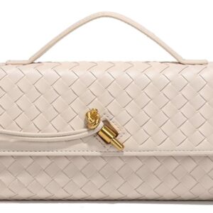 شنطة يد صغيرة عصرية منسوجة من الجلد الصناعي للنساء اببول كتف تحت الابط كروس لطيفة