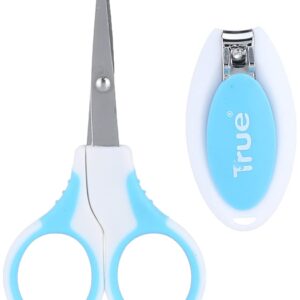 طقم مقص وقصافة للعناية بأظافر الاطفال من ترو - ازرق