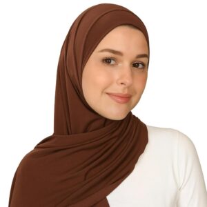 طقم طرحة مع بندانة – خامة قطن ليكرا – مقاس 2م × 60سم